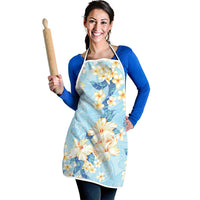 Hawaii Hibiscus Plumeria Blue Apron Polynesian Pattern