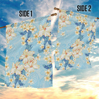Hawaii Hibiscus Plumeria Blue Garden Flag Polynesian Pattern
