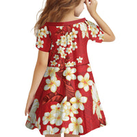 Hawaii Hibiscus Plumeria Red Family Matching Off Shoulder Maxi Dress and Hawaiian Shirt Polynesian Pattern LT01 - Polynesian Pride