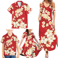 Hawaii Hibiscus Plumeria Red Family Matching Summer Maxi Dress and Hawaiian Shirt Polynesian Pattern LT01 - Polynesian Pride