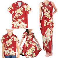 Hawaii Hibiscus Plumeria Red Family Matching Tank Maxi Dress and Hawaiian Shirt Polynesian Pattern LT01 - Polynesian Pride