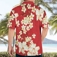 Hawaii Hibiscus Plumeria Red Hawaiian Shirt Polynesian Pattern