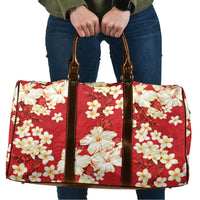 Hawaii Hibiscus Plumeria Red Travel Bag Polynesian Pattern