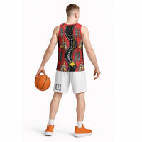 Papua New Guinea 50th Independence Basketball Jersey PNG Batik Pattern - Polynesian Pride