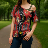 Papua New Guinea 50th Independence Cross Shoulder Shirt PNG Batik Pattern LT01 - Polynesian Pride