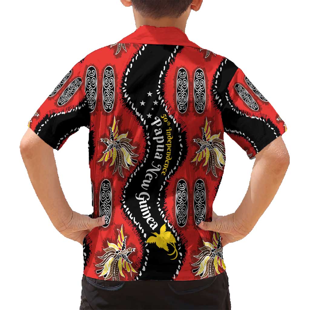Papua New Guinea 50th Independence Family Matching Long Sleeve Bodycon Dress and Hawaiian Shirt PNG Batik Pattern LT01 - Polynesian Pride