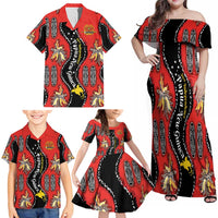 Papua New Guinea 50th Independence Family Matching Off Shoulder Maxi Dress and Hawaiian Shirt PNG Batik Pattern LT01 - Polynesian Pride