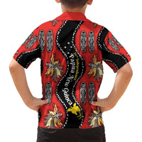 Papua New Guinea 50th Independence Family Matching Off Shoulder Short Dress and Hawaiian Shirt PNG Batik Pattern LT01 - Polynesian Pride