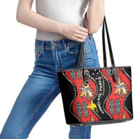Papua New Guinea 50th Independence Leather Tote Bag PNG Batik Pattern LT01 - Polynesian Pride