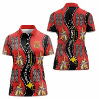 Papua New Guinea 50th Independence Women Polo Shirt PNG Batik Pattern - Polynesian Pride