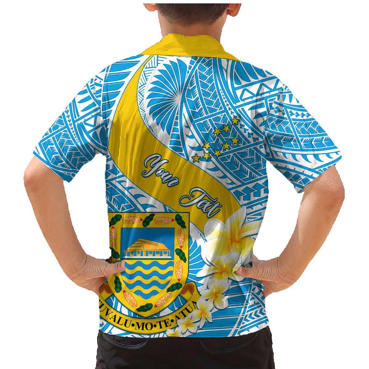 Personalised Tuvalu Independence Day Family Matching Mermaid Dress and Hawaiian Shirt Plumeria 45th Anniversary LT01 - Polynesian Pride