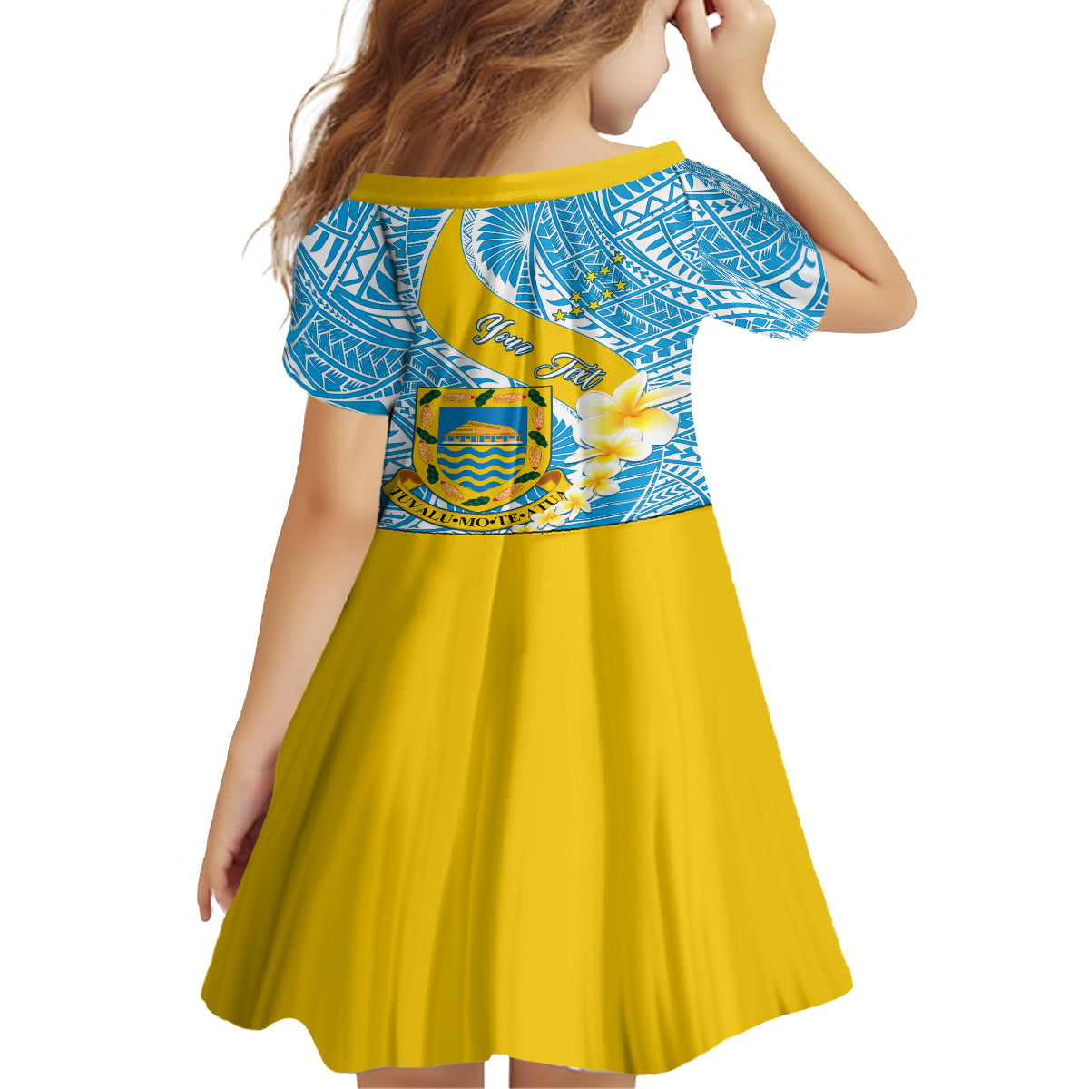 Personalised Tuvalu Independence Day Family Matching Off Shoulder Maxi Dress and Hawaiian Shirt Plumeria 45th Anniversary LT01 - Polynesian Pride