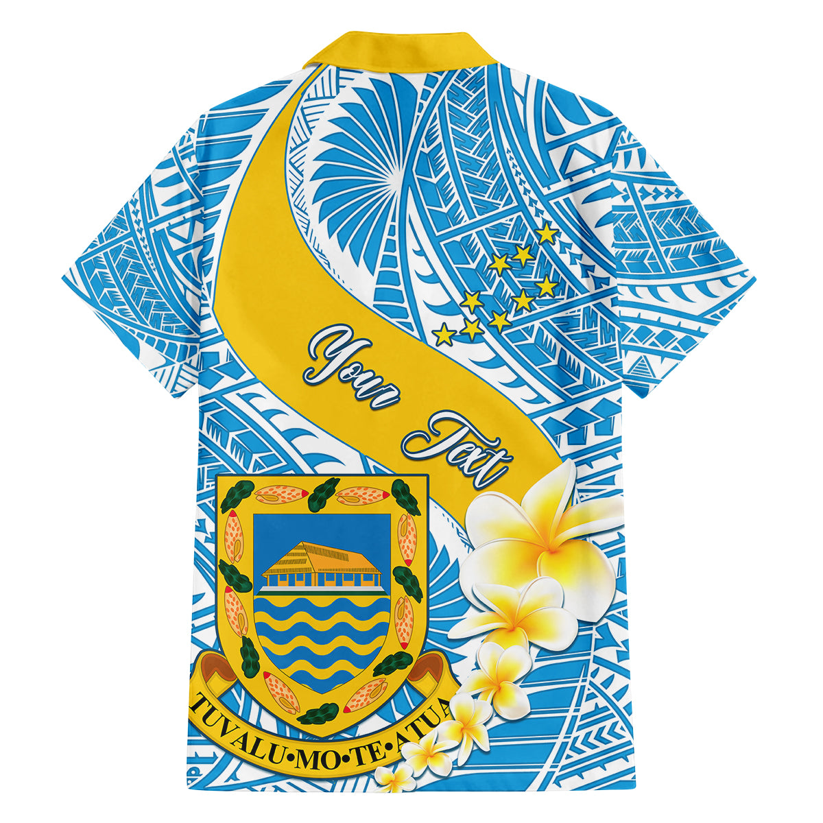 Personalised Tuvalu Independence Day Family Matching Off Shoulder Short Dress and Hawaiian Shirt Plumeria 45th Anniversary LT01 - Polynesian Pride