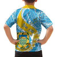 Personalised Tuvalu Independence Day Family Matching Summer Maxi Dress and Hawaiian Shirt Plumeria 45th Anniversary LT01 - Polynesian Pride
