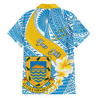 Personalised Tuvalu Independence Day Family Matching Tank Maxi Dress and Hawaiian Shirt Plumeria 45th Anniversary LT01 - Polynesian Pride