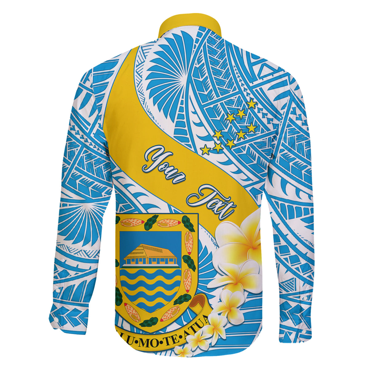 Personalised Tuvalu Independence Day Family Matching Tank Maxi Dress and Hawaiian Shirt Plumeria 45th Anniversary LT01 - Polynesian Pride