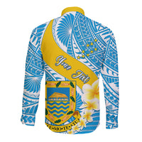 personalised-tuvalu-independence-day-long-sleeve-button-shirt-plumeria-45th-anniversary