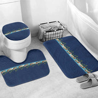 Hawaii Santa Riding Sea Turtle Bathroom Set Mele Kalikimaka Polynesian Pattern - Polynesian Pride
