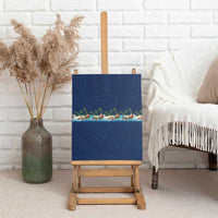 Hawaii Santa Riding Sea Turtle Canvas Wall Art Mele Kalikimaka Polynesian Pattern LT01 - Polynesian Pride