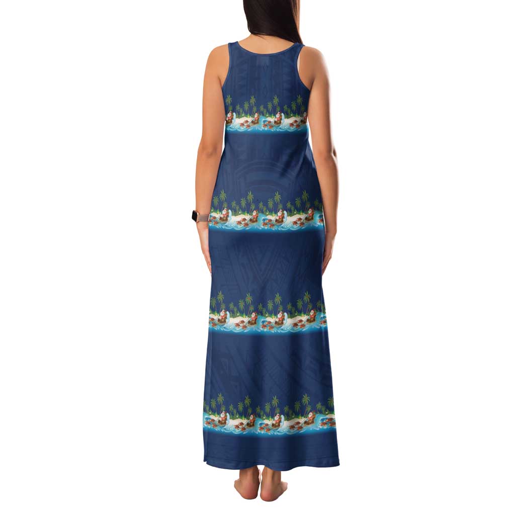 Hawaii Santa Riding Sea Turtle Family Matching Tank Maxi Dress and Hawaiian Shirt Mele Kalikimaka Polynesian Pattern LT01 - Polynesian Pride
