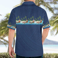 Hawaii Santa Riding Sea Turtle Hawaiian Shirt Mele Kalikimaka Polynesian Pattern - Polynesian Pride