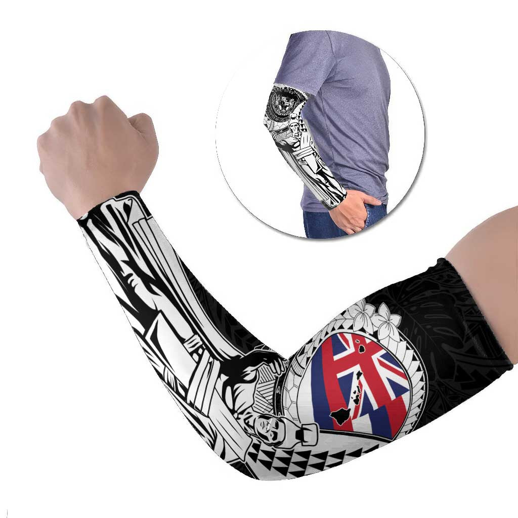 Personalized Hawaii King Kamehameha Arm Sleeves Flag Polynesian Pattern