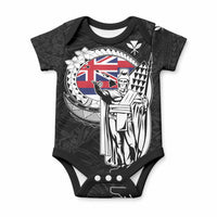 Personalized Hawaii King Kamehameha Baby Onesie Flag Polynesian Pattern