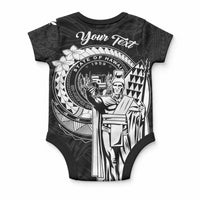 Personalized Hawaii King Kamehameha Baby Onesie Flag Polynesian Pattern