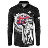 Personalized Hawaii King Kamehameha Button Sweatshirt Flag Polynesian Pattern