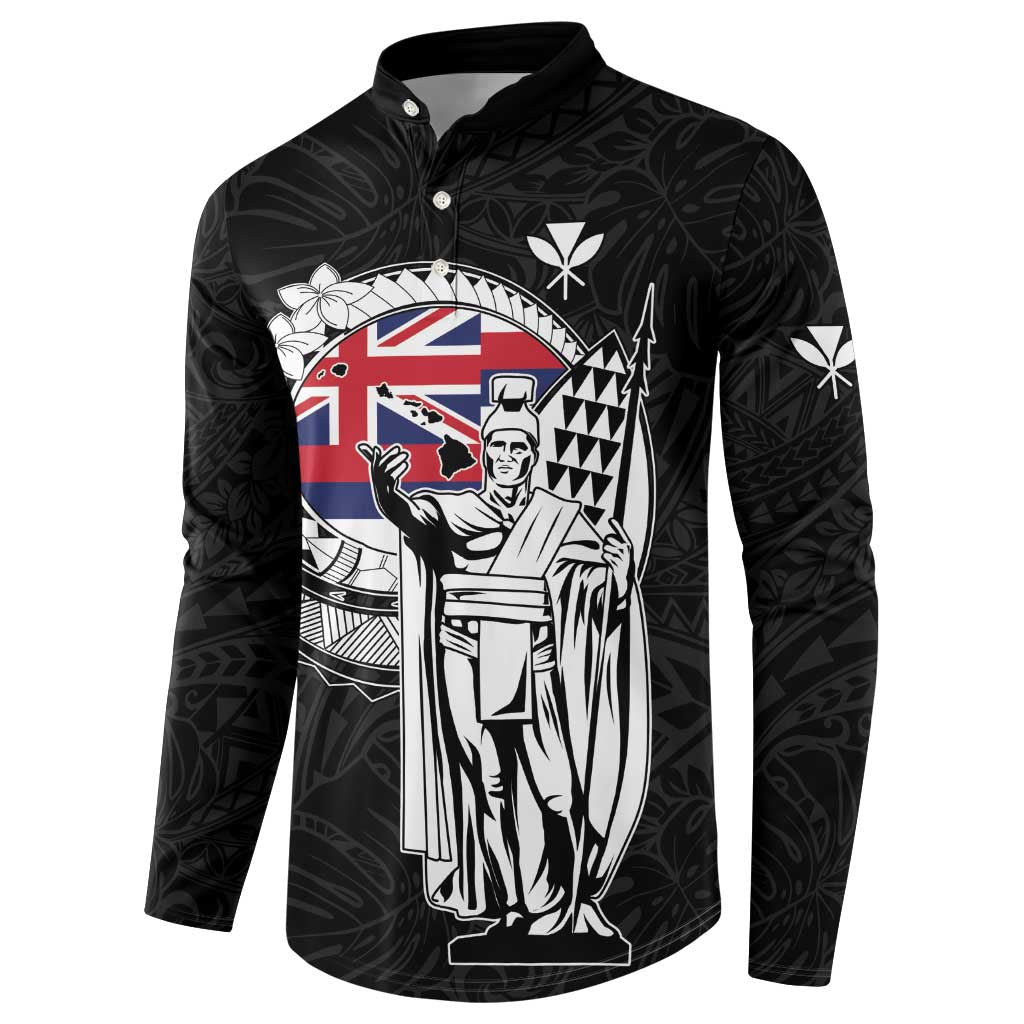 Personalized Hawaii King Kamehameha Button Sweatshirt Flag Polynesian Pattern