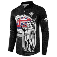 Personalized Hawaii King Kamehameha Button Sweatshirt Flag Polynesian Pattern