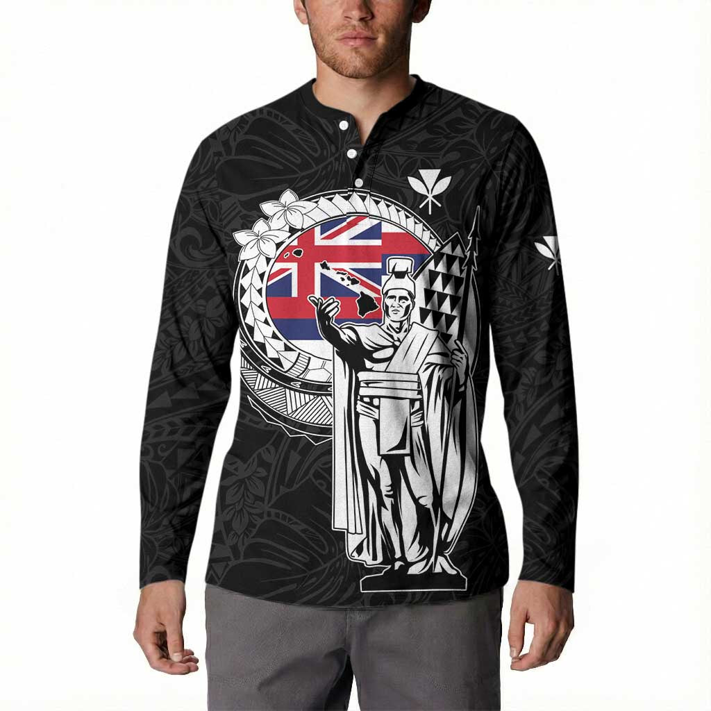 Personalized Hawaii King Kamehameha Button Sweatshirt Flag Polynesian Pattern