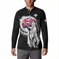 Personalized Hawaii King Kamehameha Button Sweatshirt Flag Polynesian Pattern