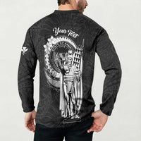 Personalized Hawaii King Kamehameha Button Sweatshirt Flag Polynesian Pattern
