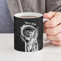Personalized Hawaii King Kamehameha Ceramic Mug Flag Polynesian Pattern
