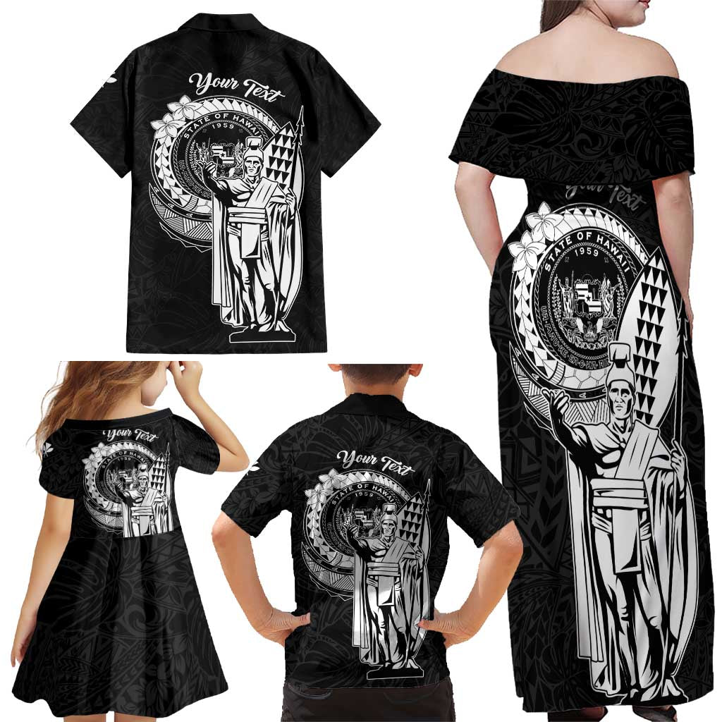 Personalized Hawaii King Kamehameha Family Matching Off Shoulder Maxi Dress and Hawaiian Shirt Flag Polynesian Pattern LT01 - Polynesian Pride