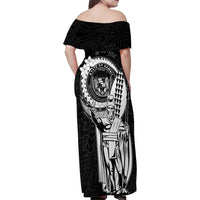 Personalized Hawaii King Kamehameha Family Matching Off Shoulder Maxi Dress and Hawaiian Shirt Flag Polynesian Pattern LT01 - Polynesian Pride