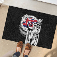Hawaii King Kamehameha Rubber Doormat Flag Polynesian Pattern
