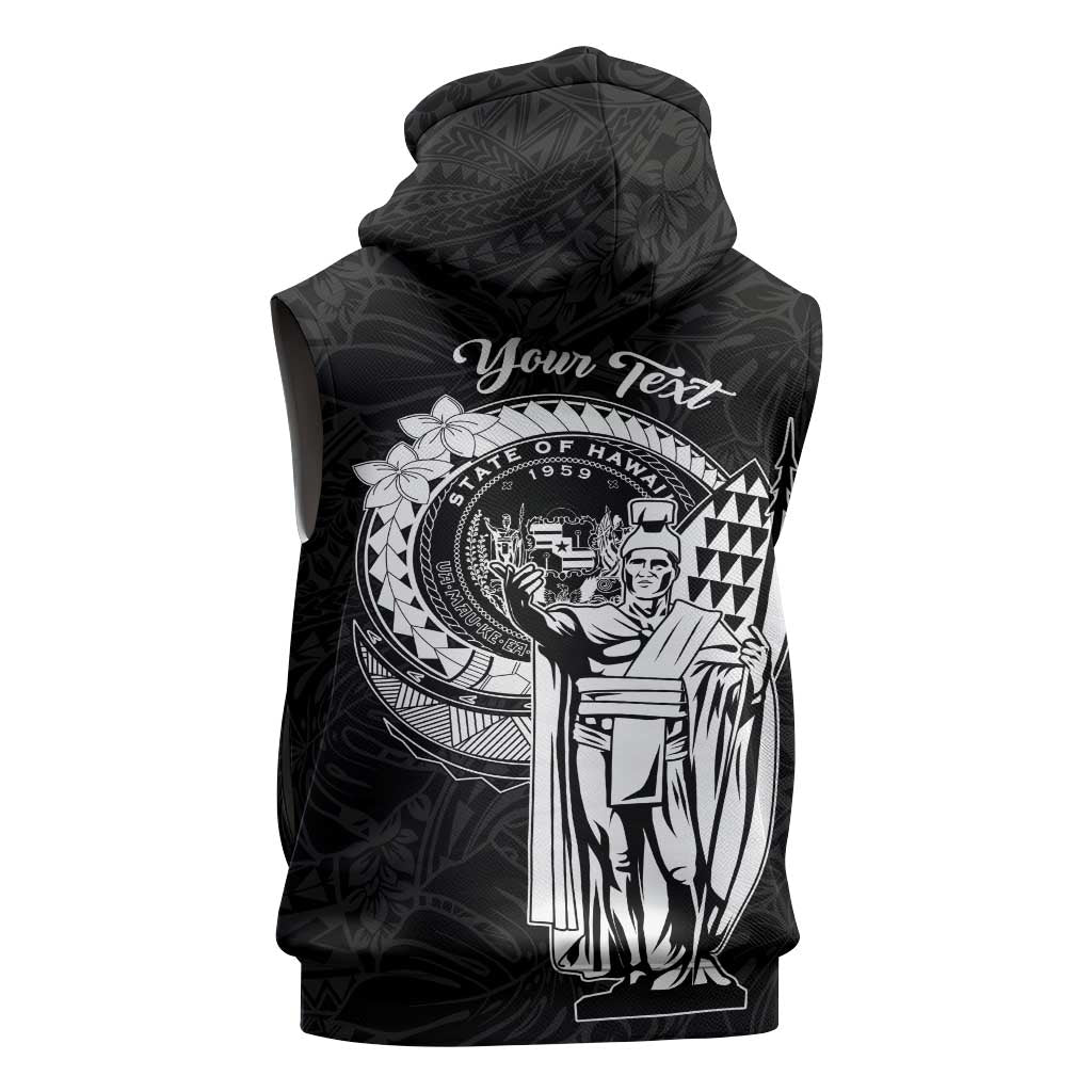 Personalized Hawaii King Kamehameha Sleeveless Zip Hoodie Flag Polynesian Pattern LT01 - Polynesian Pride