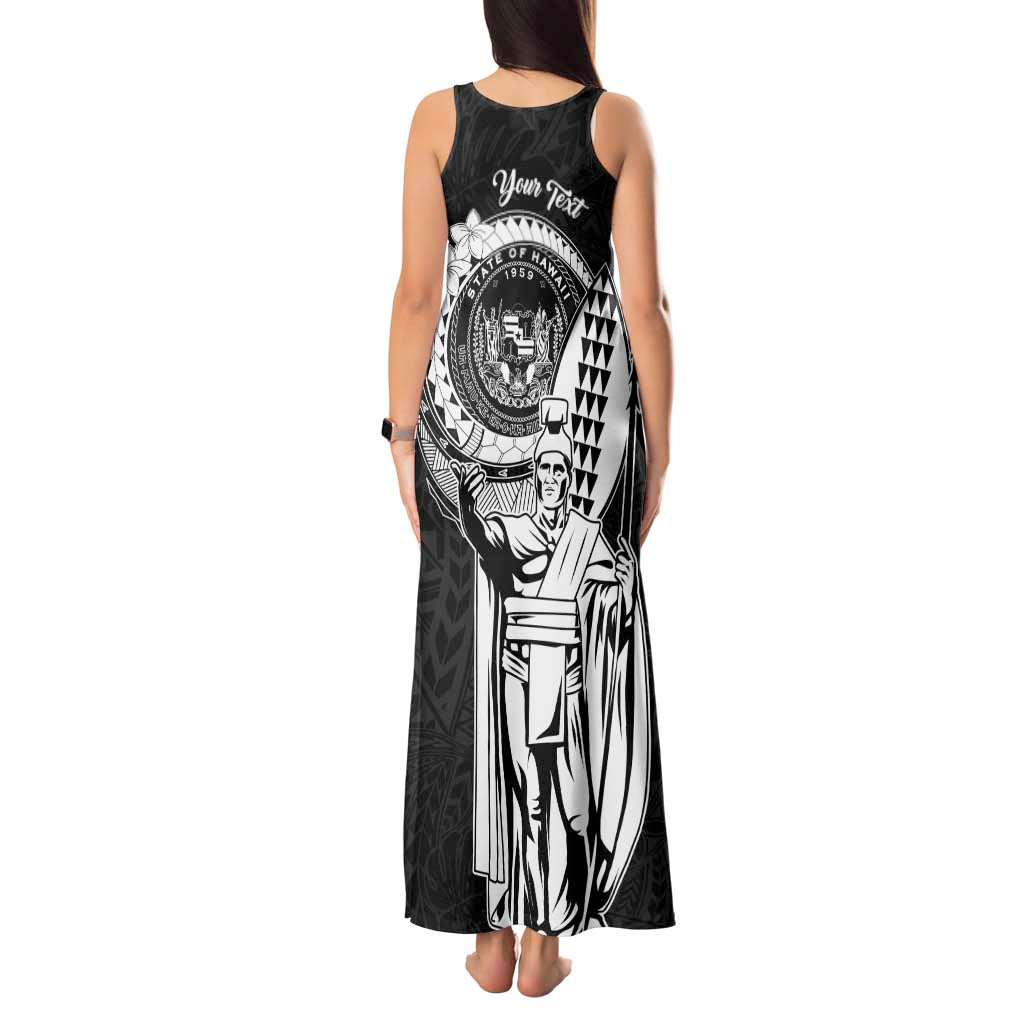 Personalized Hawaii King Kamehameha Tank Maxi Dress Flag Polynesian Pattern