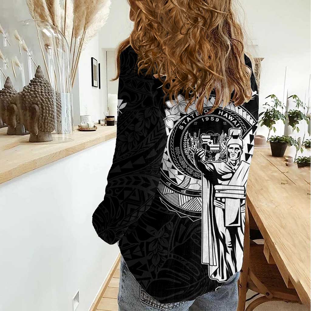 Personalized Hawaii King Kamehameha Women Casual Shirt Flag Polynesian Pattern LT01 - Polynesian Pride