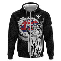 Personalized Hawaii King Kamehameha Zip Hoodie Flag Polynesian Pattern