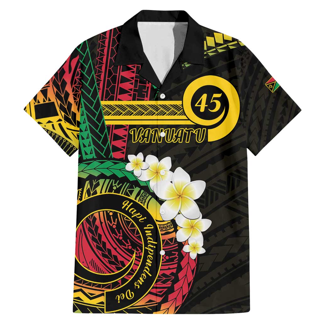 Vanuatu Independence Day Family Matching Mermaid Dress and Hawaiian Shirt Yumi 45th Hapi Indipendens Dei LT01 Dad's Shirt - Short Sleeve Black - Polynesian Pride