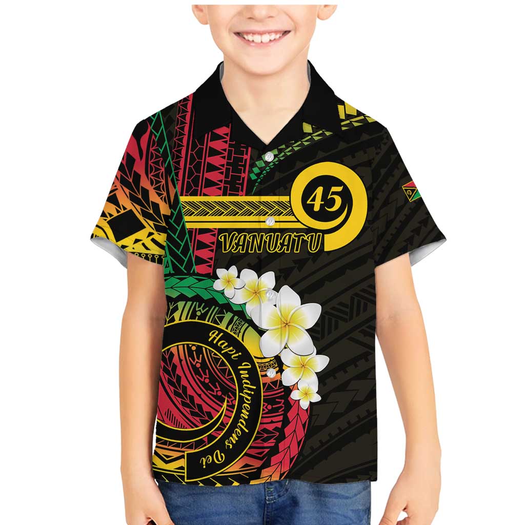 Vanuatu Independence Day Family Matching Mermaid Dress and Hawaiian Shirt Yumi 45th Hapi Indipendens Dei LT01 Son's Shirt Black - Polynesian Pride
