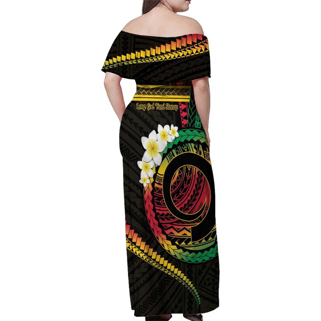 Vanuatu Independence Day Family Matching Off Shoulder Maxi Dress and Hawaiian Shirt Yumi 45th Hapi Indipendens Dei LT01 - Polynesian Pride