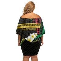 Vanuatu Independence Day Family Matching Off Shoulder Short Dress and Hawaiian Shirt Yumi 45th Hapi Indipendens Dei LT01 - Polynesian Pride
