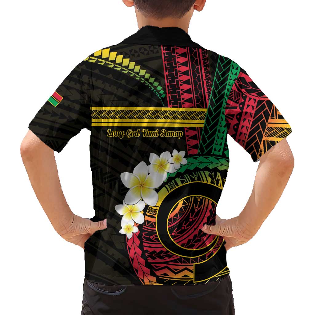 Vanuatu Independence Day Family Matching Short Sleeve Bodycon Dress and Hawaiian Shirt Yumi 45th Hapi Indipendens Dei LT01 - Polynesian Pride