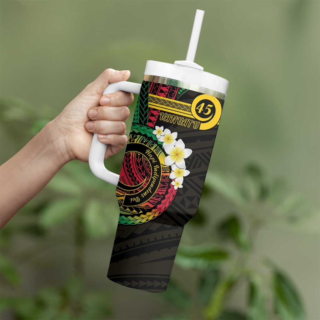 Vanuatu Independence Day Tumbler With Handle Yumi 45th Hapi Indipendens Dei LT01