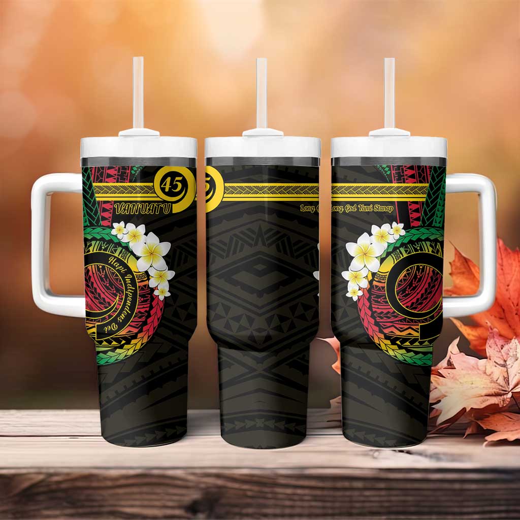 Vanuatu Independence Day Tumbler With Handle Yumi 45th Hapi Indipendens Dei LT01