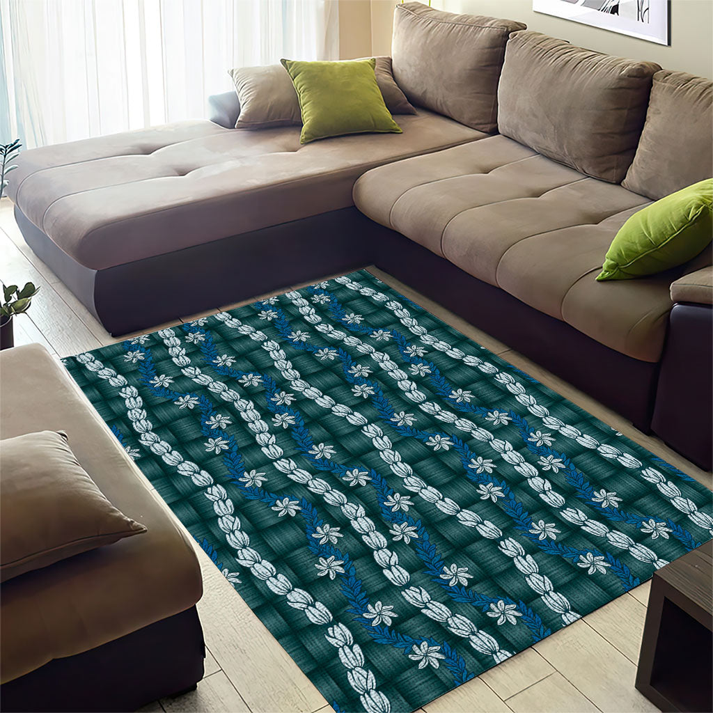 Pikake Maile Tiare Lei Area Rug Polu Lauhala Pattern
